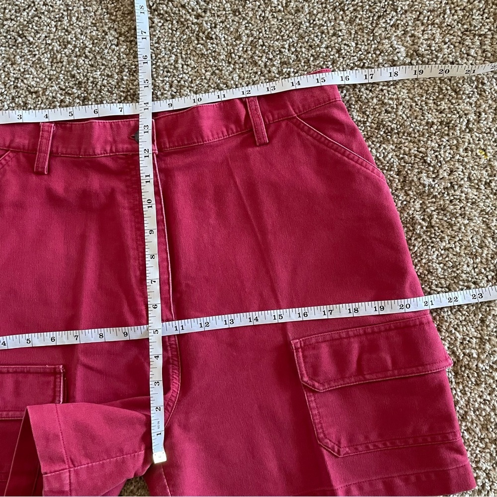 Marsh Landing Denim Cargo Shorts Women’s 14 Petite Red High Waisted 90s Casual - Picture 14 of 16